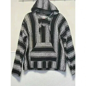 Men's‎ Southern Exposure Black & White Striped Hoodie M